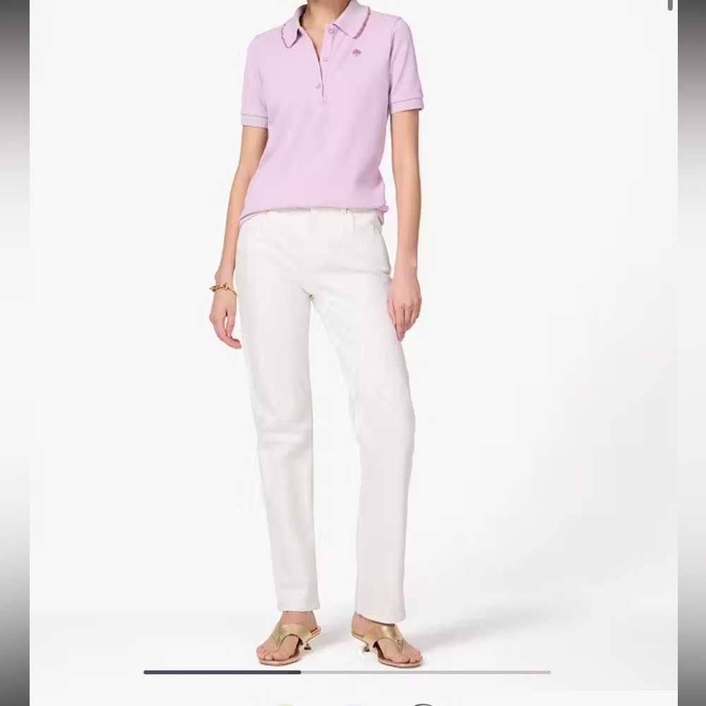 Kate Spade Lavender ruffle Polo Shirt
